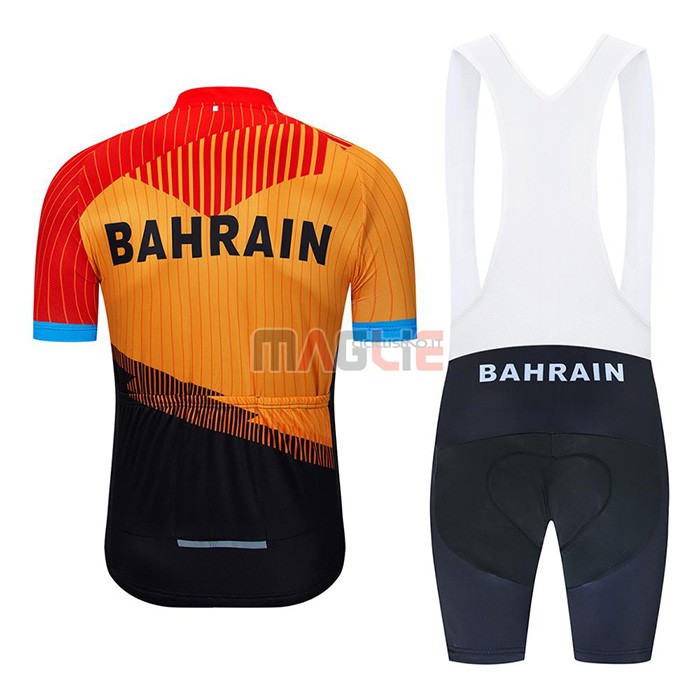 Maglia Bahrain Manica Corta 2020 Arancione Nero